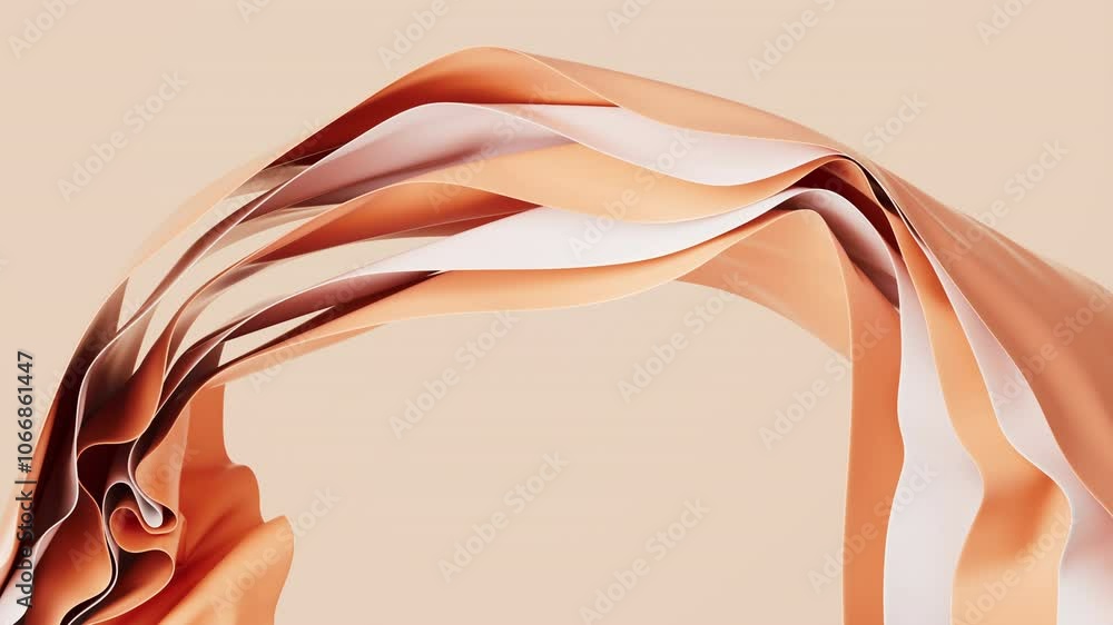 Poster flowing wave multilayer background, 3d rendering.