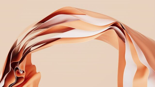 Flowing wave multilayer background, 3d rendering.