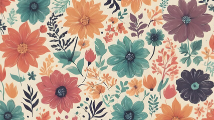 Artifical Intelligence generated seamless floral elements. Abstract Modern Brochure floral Design patterns