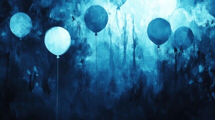 Blue balloon backdrop Celebratory artwork suitable for banners postcards and book illustrations Crafted using various artistic tools
