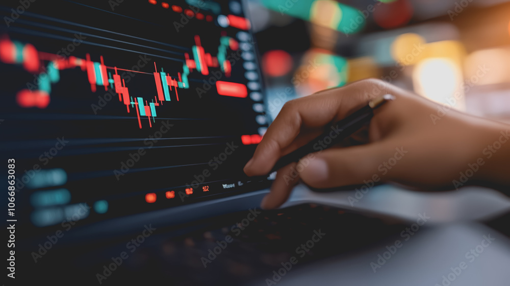 Poster analyzing currency trends with charts and graphs