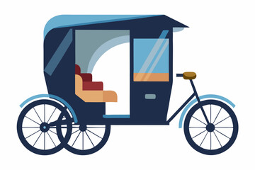 Fototapeta premium Beautiful ricksha white background vector illustration