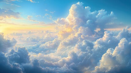 Golden Light Illuminating a Sea of Clouds
