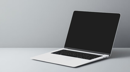 Modern Laptop in Isolated Office Setting