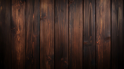 Naklejka premium Macro shot of old dark wood paneling, visible knots and rich brown tones, subtle shadows for depth, cozy and organic ambiance.
