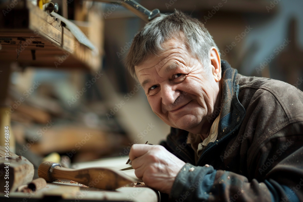 Poster weaver working using a traditional wooden loom generative ai image