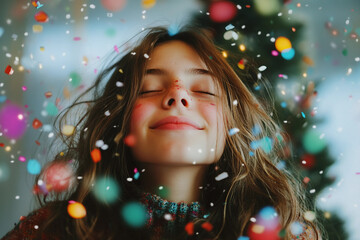 New year and christmas celebration at school generative AI image