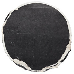 torn and ripped paper circles, round shapes with jagged edges from black paper in YK retro style, png isolated cardboard pieces on transparent background