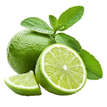Fresh lime and mint leaves arranged beautifully