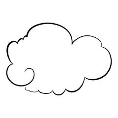 Vector abstract image of white cloud in calligraphic style