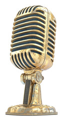 Explore the timeless elegance of a vintage microphone in music history and culture transparent...