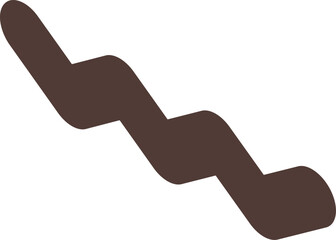 Brown zigzag line is going down, representing decreasing trend, negative chart, simple icon on white background