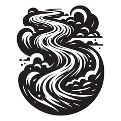 River silhouette vector illustration