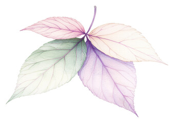 Explore the delicate beauty of pastel leaves in nature's palette transparent background