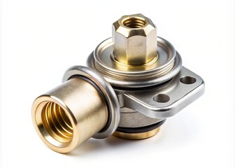 High-Quality Pressure Control Valve with Rubber Sealing O-Ring Isolated on White Background for Fuel System Applications and Stable Fuel Pressure Management