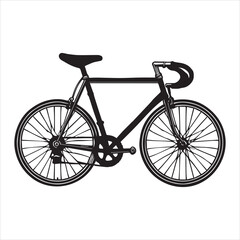 Bicycle Silhouette Clipart Design - Cycle Vector illustration in black and white