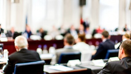 Annual Shareholders Meeting Blur - Soft blur of a formal shareholders meeting environment.
