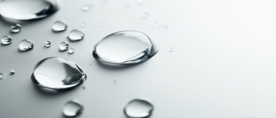 Close-up of water droplets on a smooth surface
