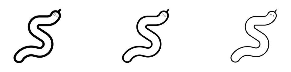 Snake icon in stroke line.