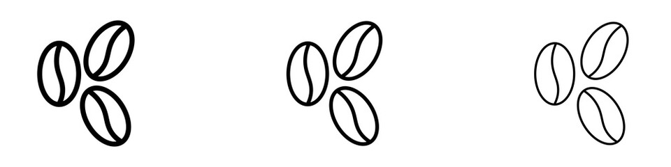 Coffee beans icon in stroke line.