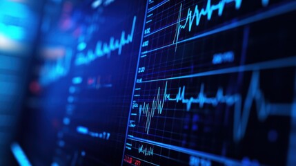 Obraz premium Heart Rate Monitor Closeup