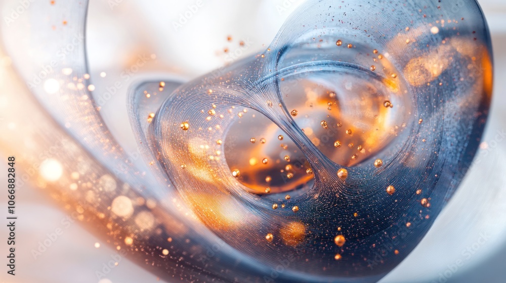 Aufkleber planet, showcasing intricate patterns and structures resembling atomic models and wave functions.