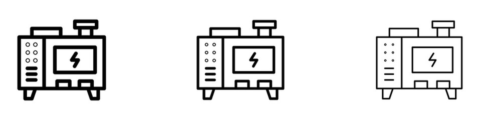 Electric generator icon in stroke line.