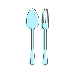 table knife, fork, spoon vector icons
