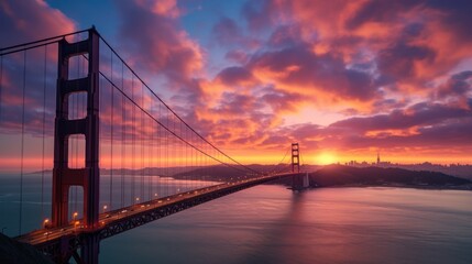Fototapeta premium Golden Gate Bridge Sunset