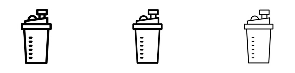 Protein shake icon in stroke line.