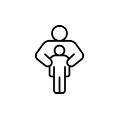 Child protection outline icons, minimalist vector illustration ,simple transparent graphic element .Isolated on white background