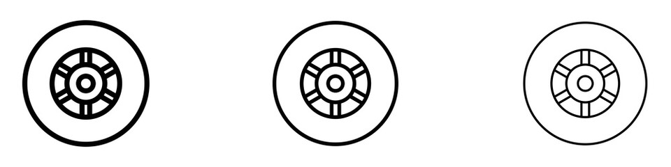 Tyre icon in stroke line.