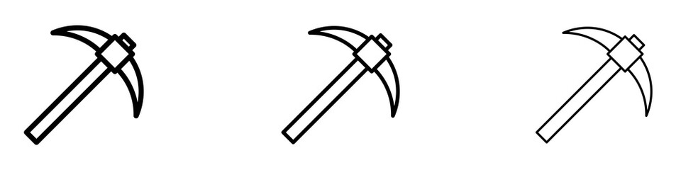 Pick axe icon in stroke line.