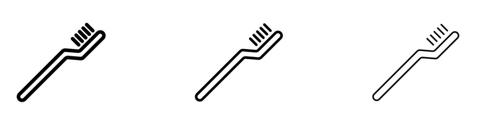 Toothbrush icon in stroke line.