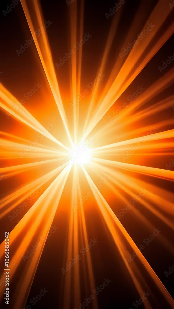 Poster radiant sunburst animation with dynamic light rays emanating in pulsating motion