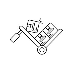 trolley line icon with white background vector stock illustration