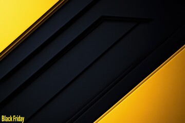 Fototapeta premium Geometric black and yellow abstract background with 