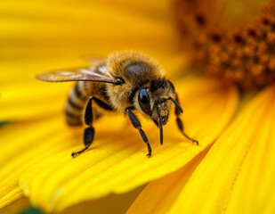bee on yellow flower