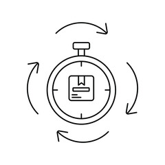 processing time line icon with white background vector stock illustration