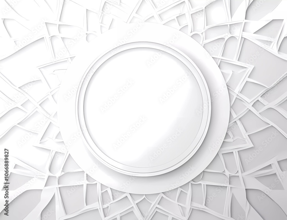 Poster simple vector background in a white color with islamic geometric patterns and shapes, a light grey g