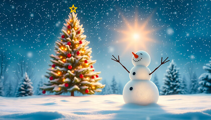 Ai generative Christmas concept wallpaper of snowman suitable for use in design work