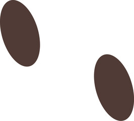 Simple colon punctuation mark created with two brown ovals on white background