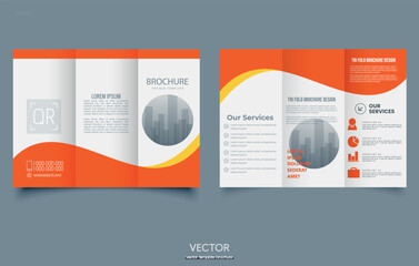 Business marketing triford corporate brochure design Business three-layer brochure design Template , print ready