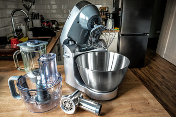 Modern professional food processor on the kitchen