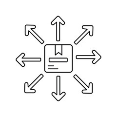 distribution line icon with white background vector stock illustration