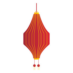 Chinese New Year Lantern Icon on White Background. Vector Symbol Illustration.