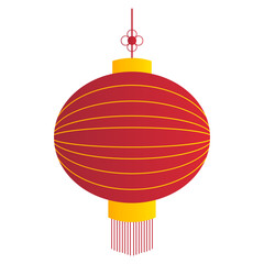 Chinese New Year Lantern Icon on White Background. Vector Symbol Illustration.