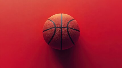 Obraz premium Basketball on Red Background