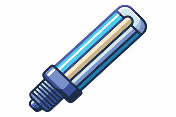  Energy saving fluorescent lamp vector art illustration