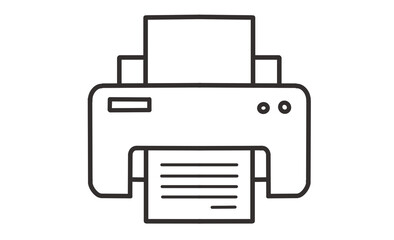 印刷アイコン - シンプルなプリンターの線画イラスト
